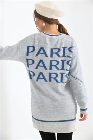 Kadın Paris Yazı Detay Bluz Taş