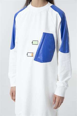 Kadın Pil Durum İşlemeli Sweat Tunik Ekru