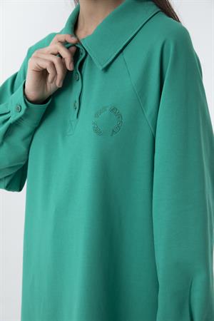 Kadın Polo Yaka Yarım Düğme Sweat Tunik Benetton