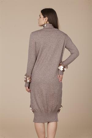 Kadın Pul Payet Detaylı Tunik Beige