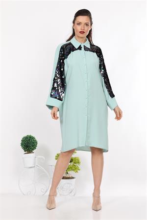 Kadın Pul Payet Detaylı Tunik Mint