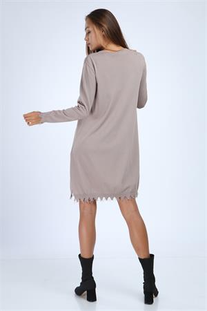 Kadın Püskül Detaylı Tunik Beige