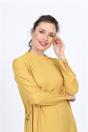 Kadın Rahat Kesim Elbise Safran