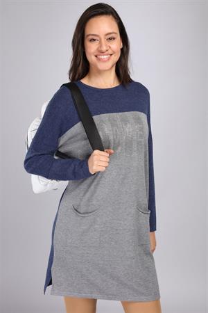 Kadın Renk Geçişli Uzun Tunik İndigo