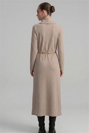 Kadın Ribana Elbise Beige