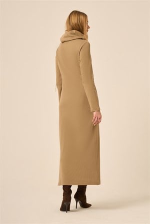 Kadın Ribana Elbise Camel