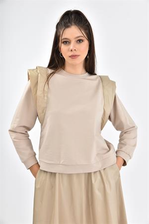 Kadın Safir Etekli İki İp Takım Beige