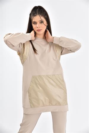 Kadın Safir İki İp Takım Beige