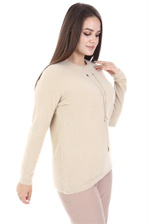Kadın Sakal İp Triko Beige