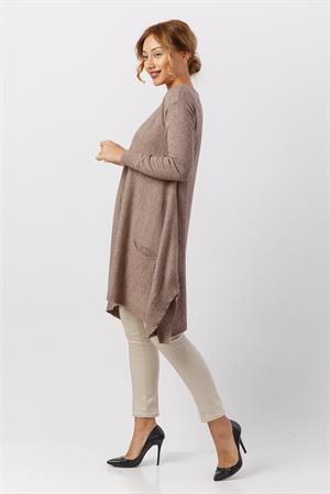 Kadın Salaş Kesim Tunik Beige