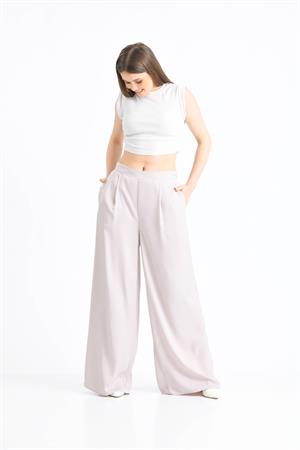 Kadın Saten Pantolon Beige