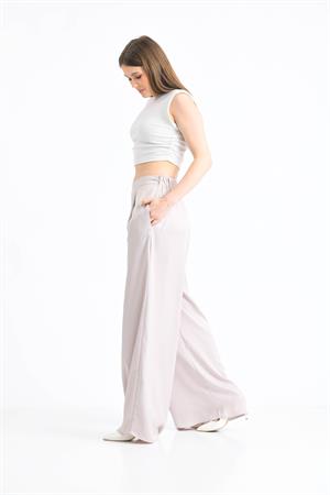 Kadın Saten Pantolon Beige