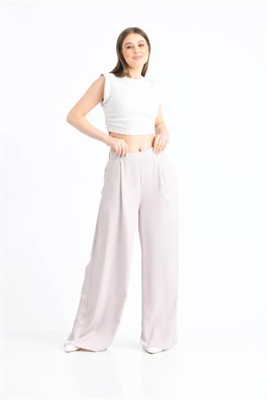 Kadın Saten Pantolon Beige