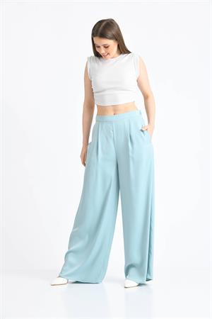 Kadın Saten Pantolon Mint