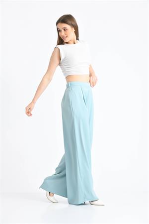 Kadın Saten Pantolon Mint