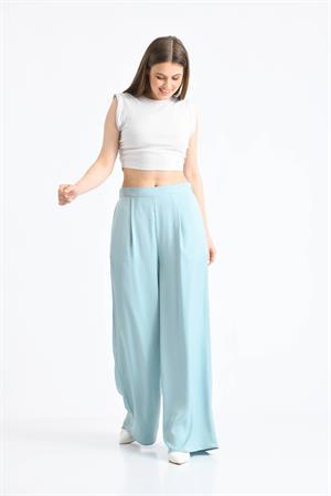 Kadın Saten Pantolon Mint