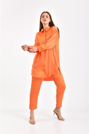 Kadın Saten Takım Orange