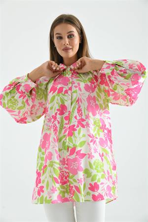 Kadın Saten Tunik Pembe