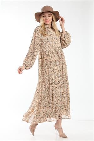 Kadın Şifon Elbise Beige