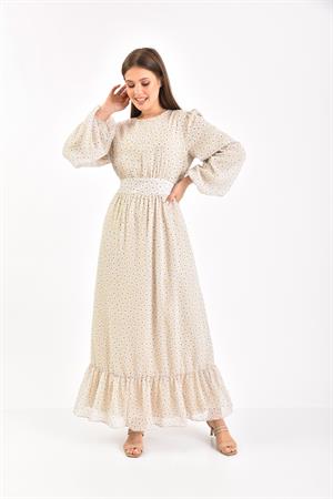 Kadın Şifon Elbise Beige