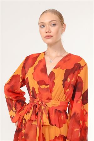 Kadın Şifon Elbise Orange