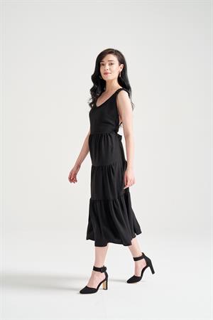 Kadın Sırt Dekolteli Elbise Siyah