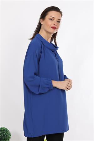 Kadın Spor Tunik Saks Mavi