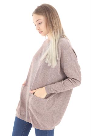 Kadın Taş Detaylı Tunik Beige