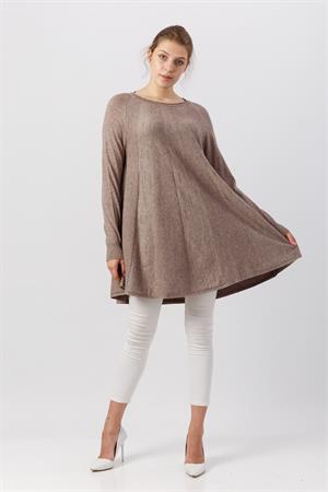Kadın Taş İşlemeli Tunik Beige