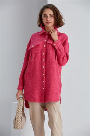 Kadın Tuvit Gömlek Fuşya