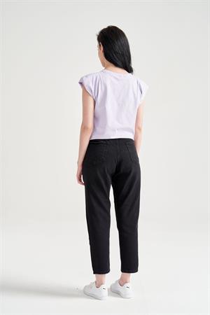 Kadın Vatkalı Basic T-Shirt Lila