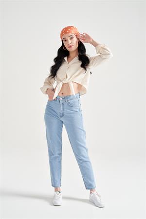 Kadın Yüksek Bel Boyfriend Jean BuzMavi