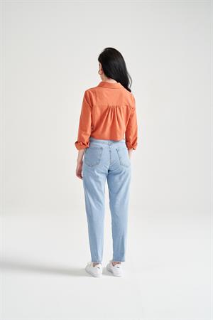 Kadın Yüksek Bel Boyfriend Jean BuzMavi