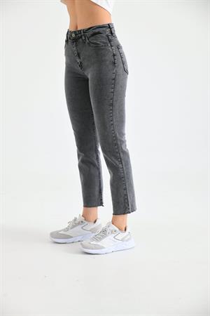 Kadın Yüksek Bel Jean Gri