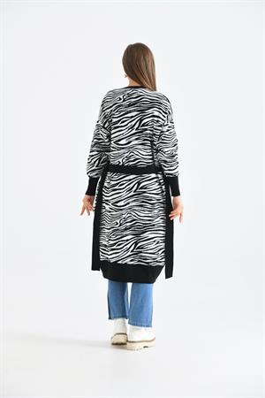 Kadın Zebra Desen Giyçık Siyah