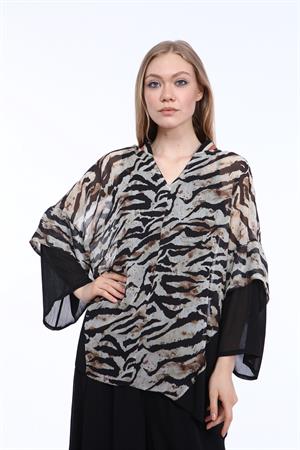 Kadın Zebra Desen İkili Takım Beige