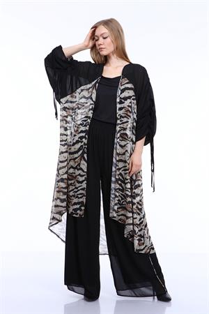 Kadın Zebra Desen Kap Beige