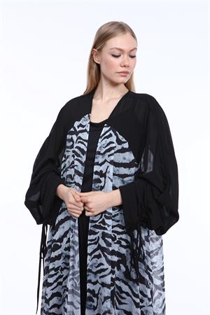 Kadın Zebra Desen Kap Mavi