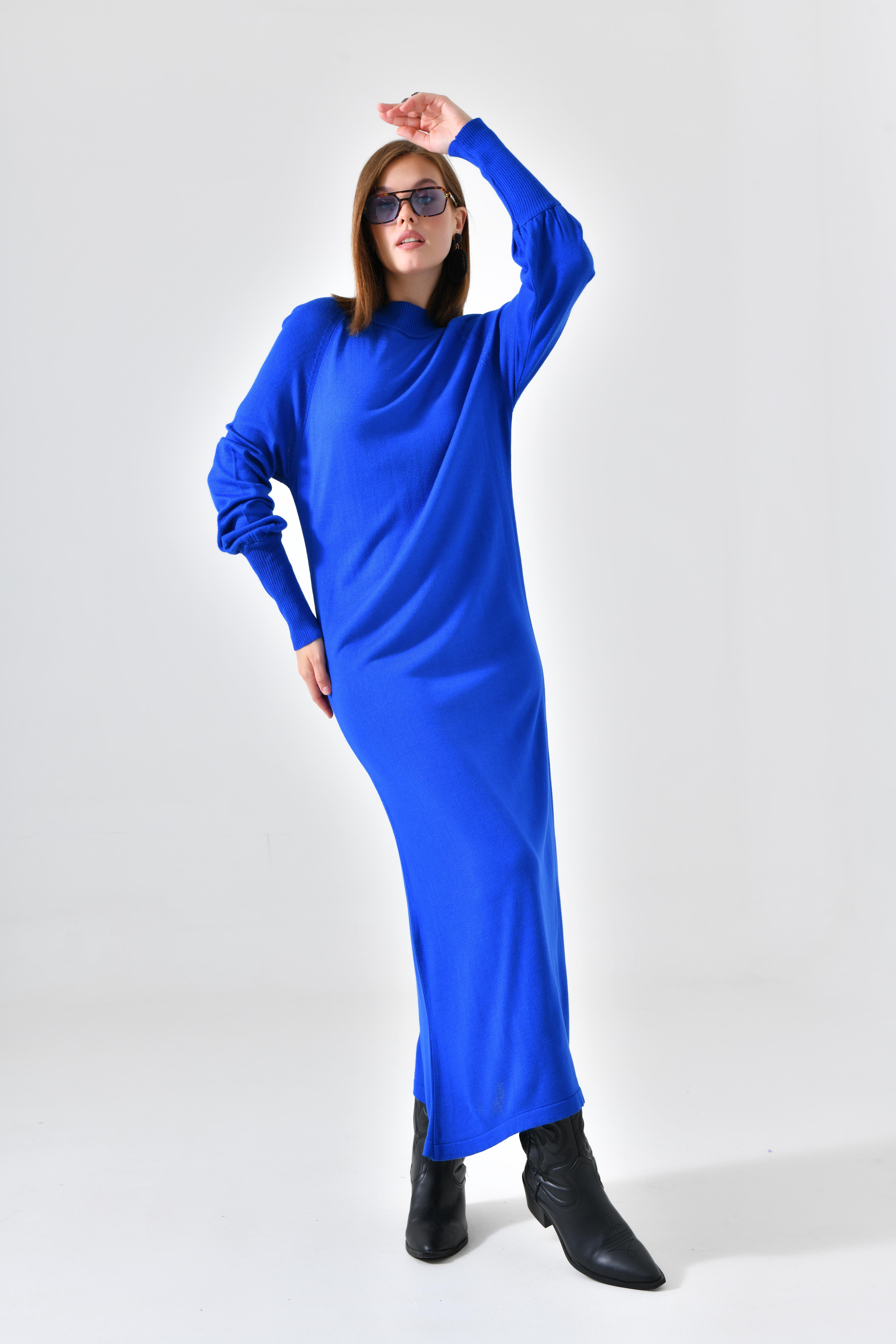 Ftz Women Kadın Düz Basic Tunik Saks Mavi