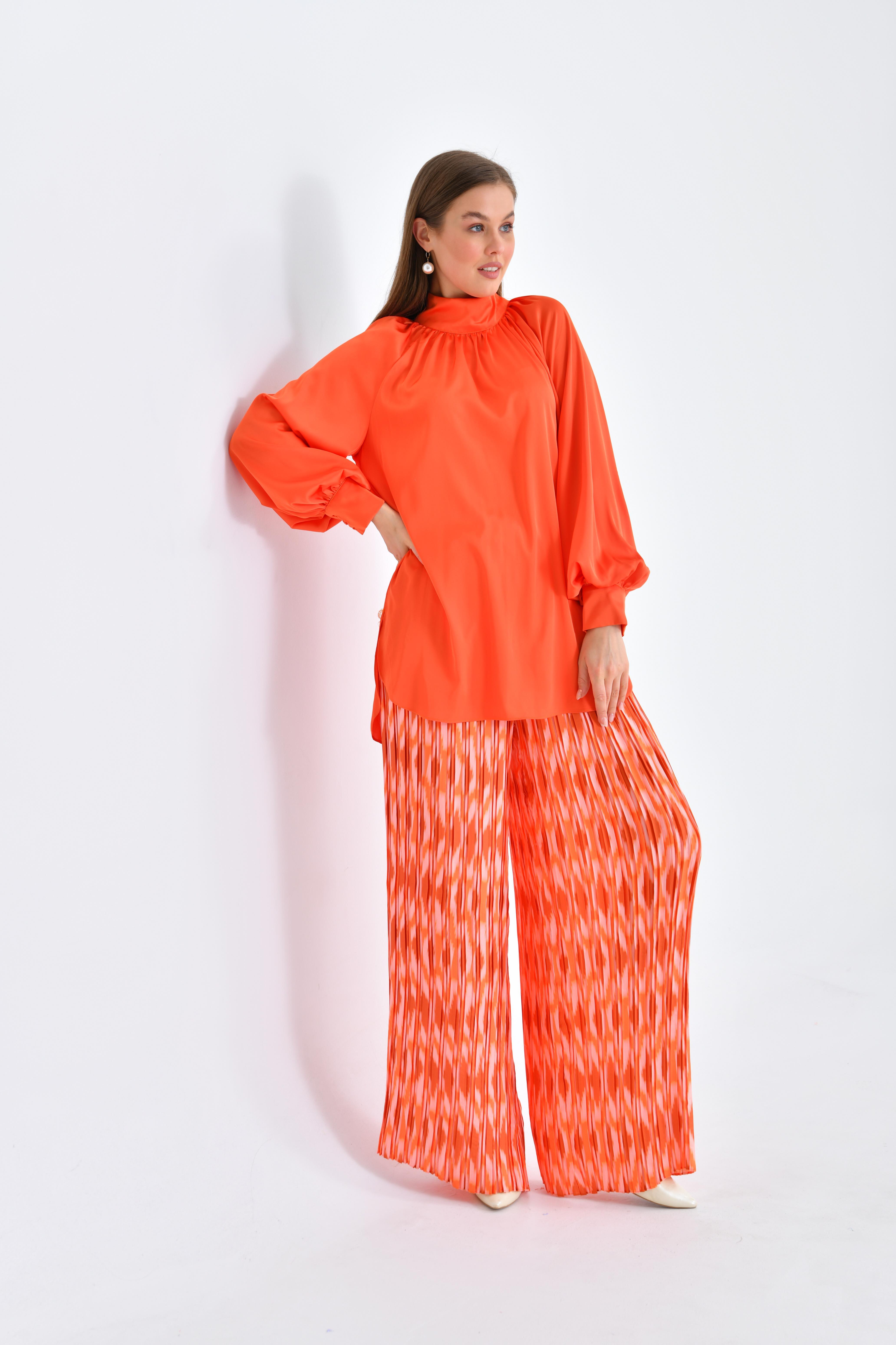 Ftz Women Kadın Saten Takım ORANGE