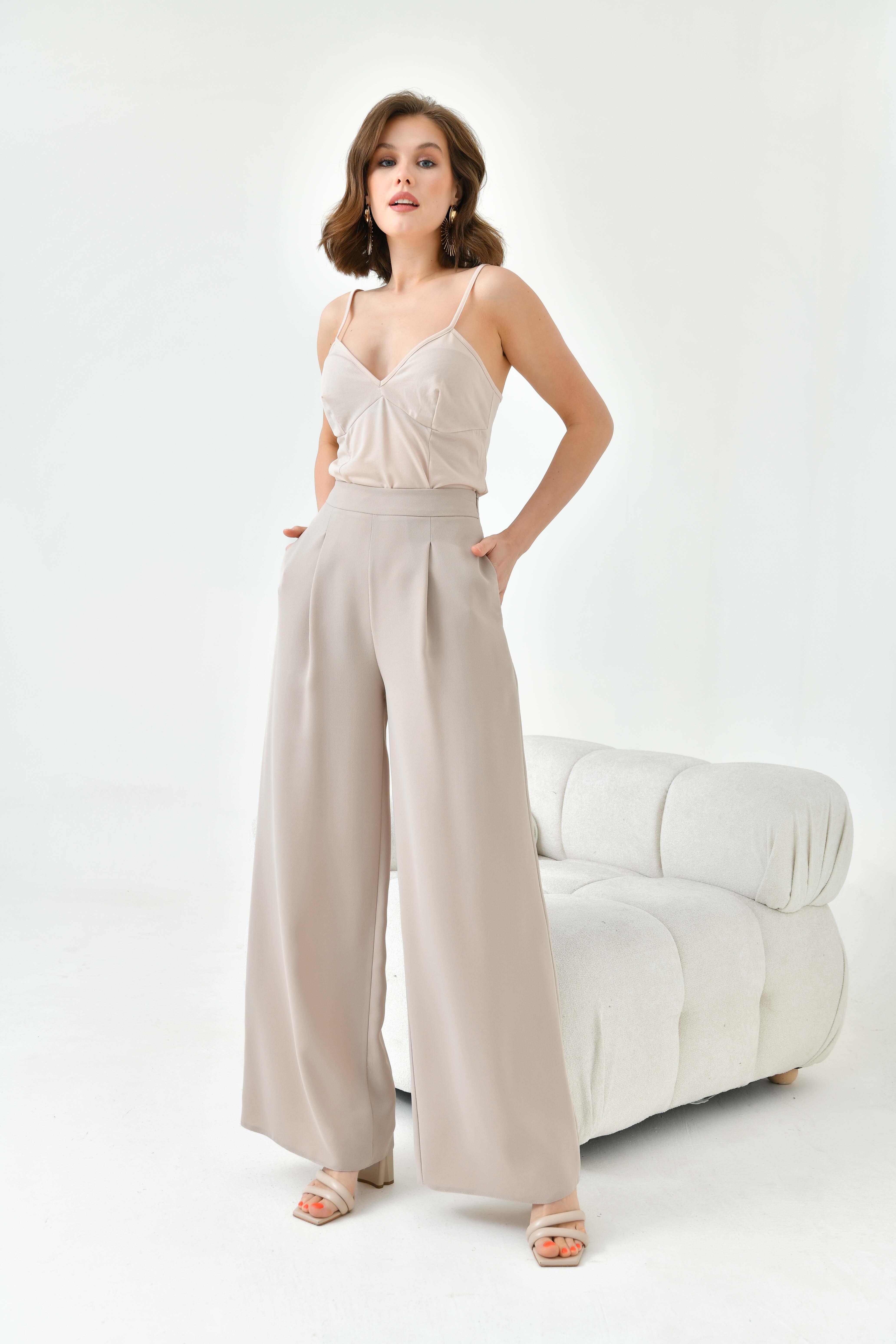 Garmi Kadın Lastikli Pantolon Beige