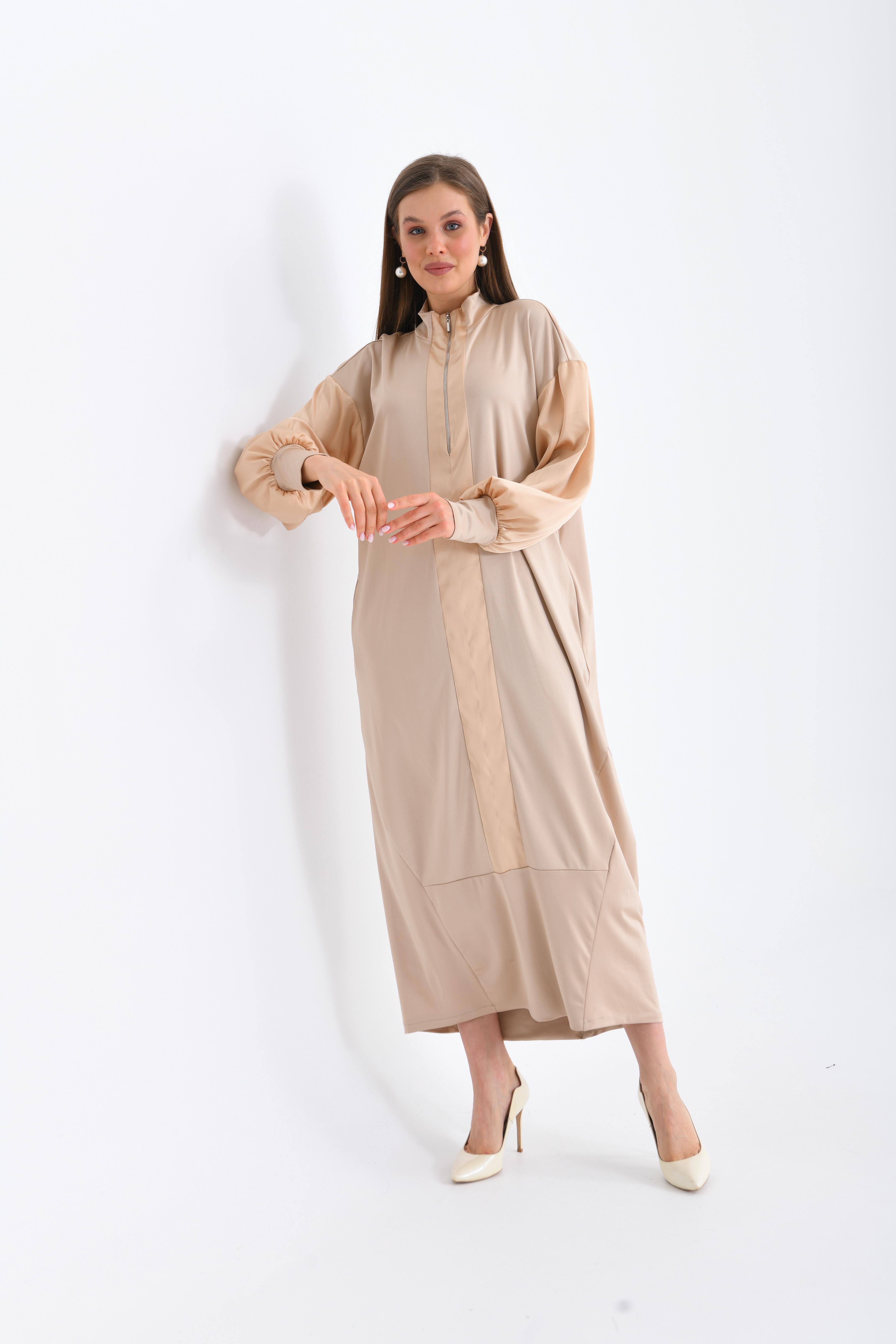 Garmi Kadın Saten Elbise Beige