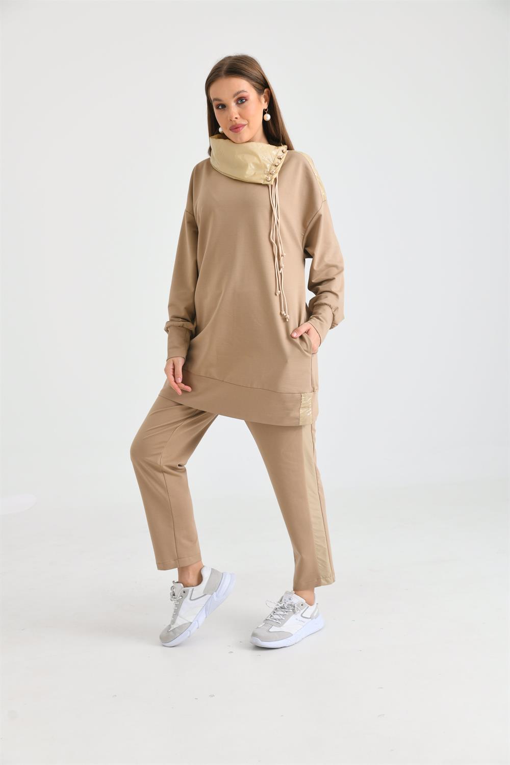 İki İp Deri Takım BEIGE
