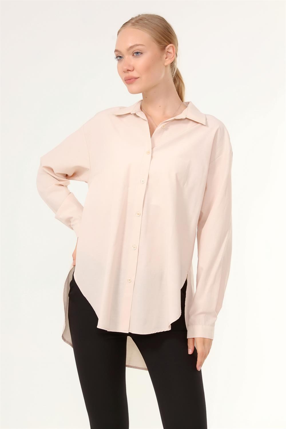 Kadın Coton Gömlek BEIGE