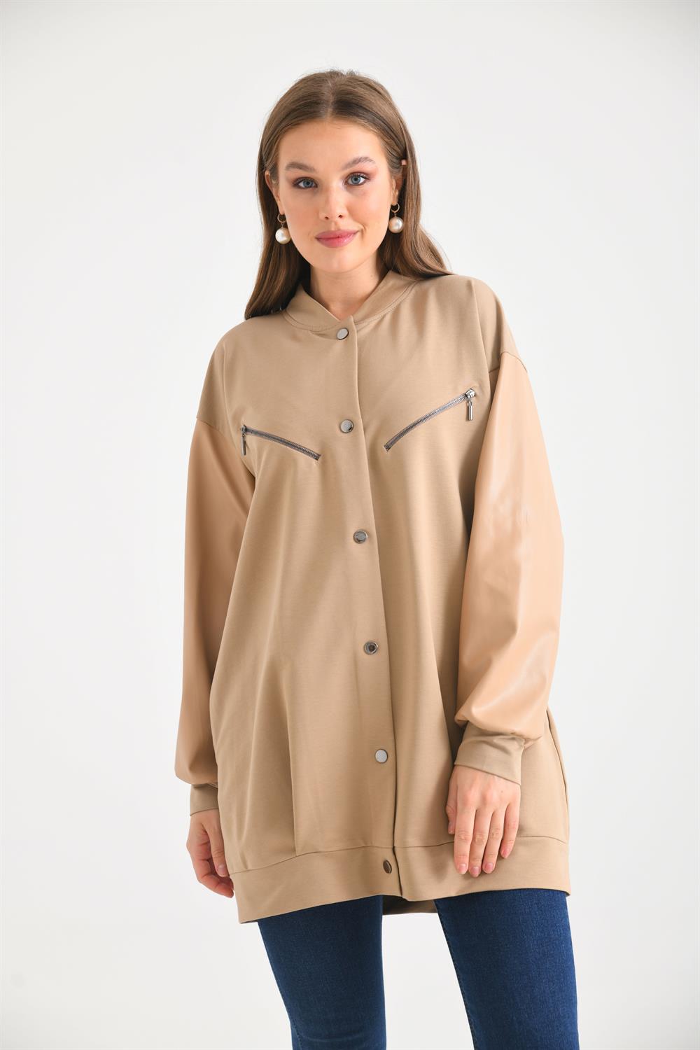 Kadın Deri Cap BEIGE