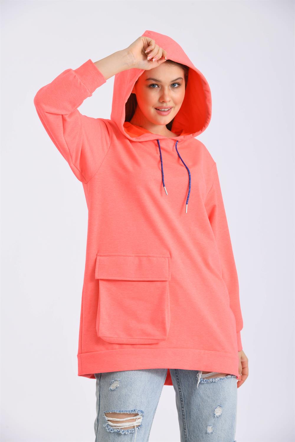 Kadın İki İp Kapşonlu Sweatshirt FUJYA