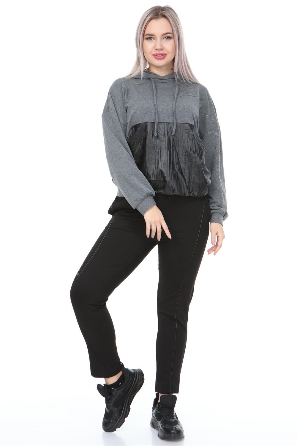 Kadın Kapüşonlu Sweat GRİ