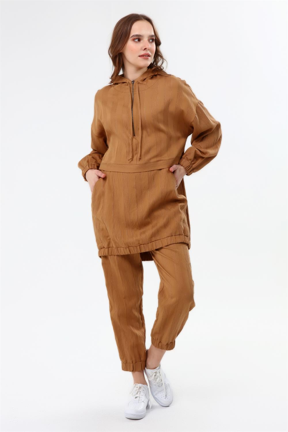Kadın Keten Ikılı Takım CAMEL