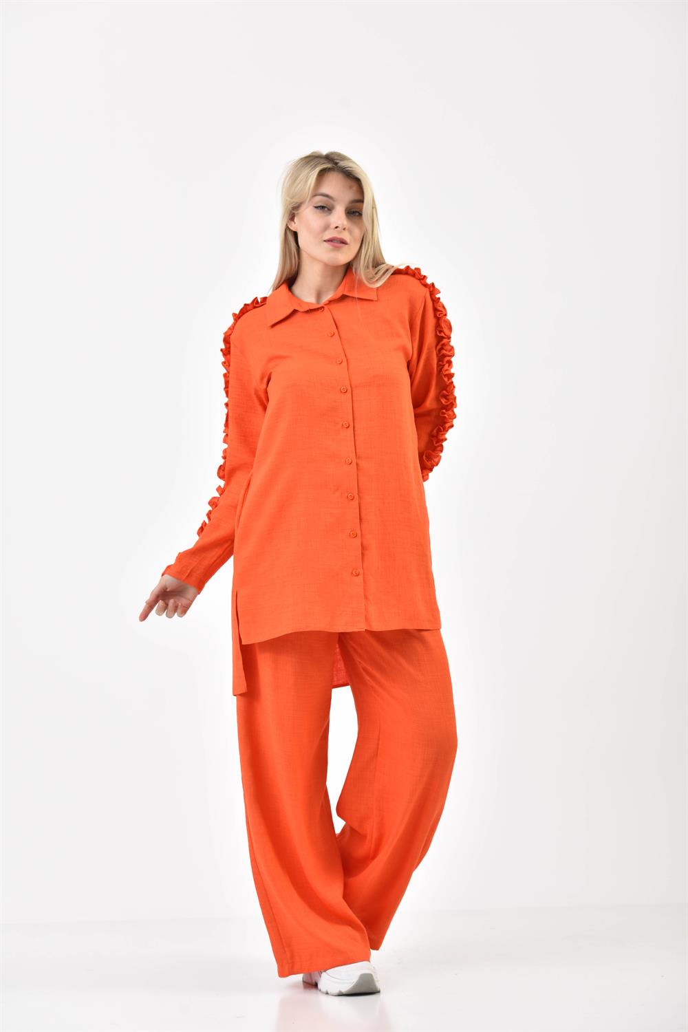 Kadın Keten İkili Takım ORANGE