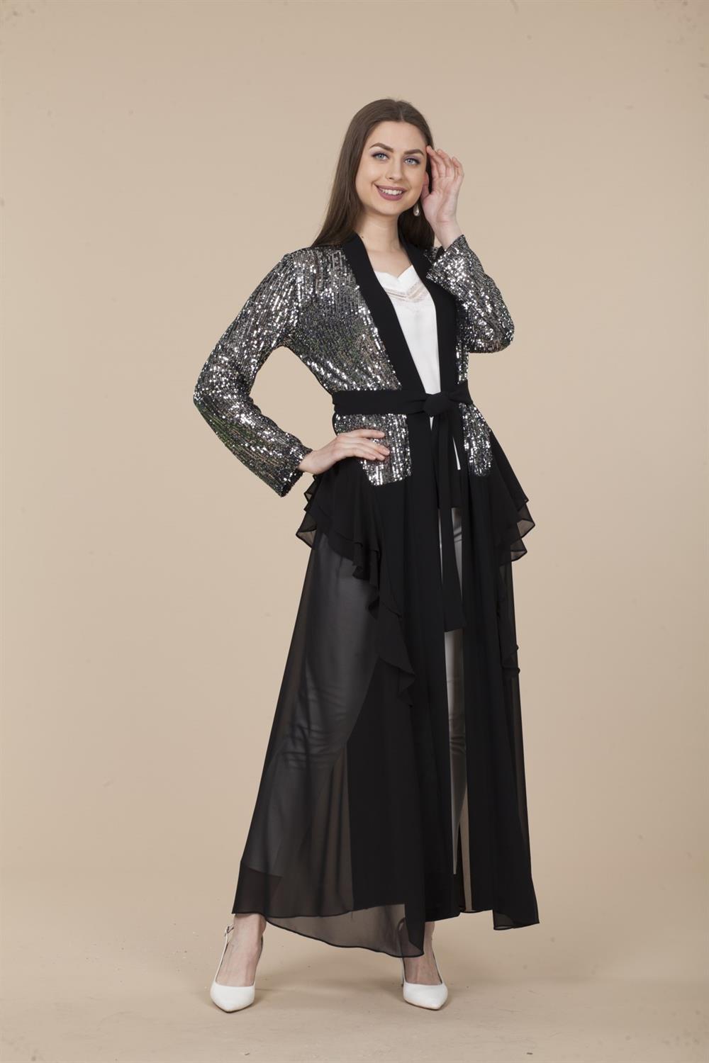 Kadın Organze Abaya SİYAH